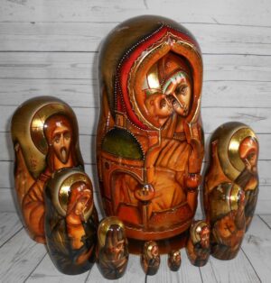 Our Lady of Don and St George 10-set nesting Doll Babooshki s