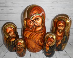 Our Lady of Don and St George 10-set nesting Doll Babooshki s