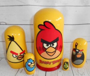 Angry Birds Babushka small  Babushka Matryoshka nesting Doll  Babooshki Babushkas