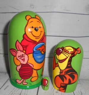 Winnie the Pooh on green small nesting Doll Babooshki s