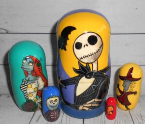 Nightmare before Christmas II small  Babushka Matryoshka nesting Doll  Babooshki Babushkas