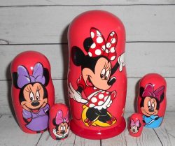 Minnie Mouse  Babushka Matryoshka nesting Doll  Babooshki Babushkas
