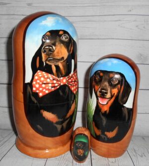 Dachshund dash nesting Doll Babooshki s