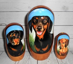 Dachshund dash nesting Doll Babooshki s