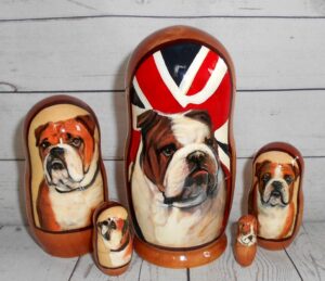 BullDoggy small babushka Babushka Matryoshka nesting Doll  Babooshki Babushkas