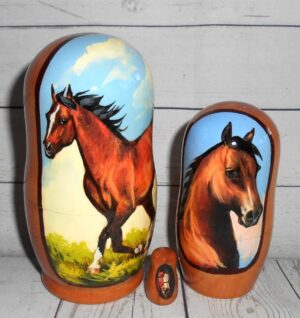 Running Horsy II small nesting Doll Babooshki s