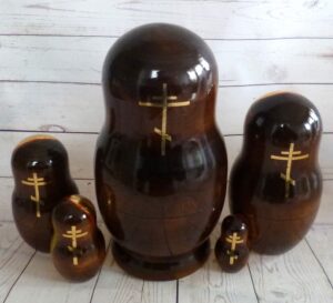 Our Lady and Saints 5-set nesting Doll Babooshki s