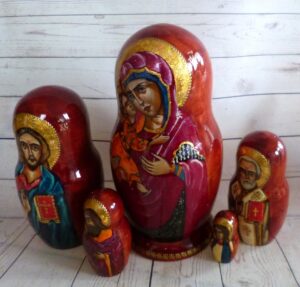 Our Lady of Vladimir 5-set nesting Doll Babooshki s