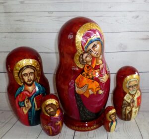 Our Lady of Vladimir 5-set nesting Doll Babooshki s