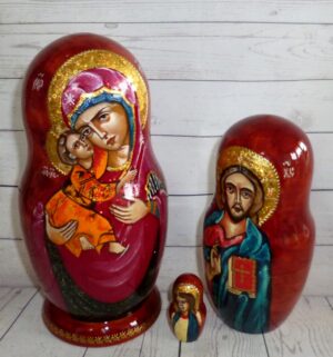 Our Lady of Vladimir 5-set nesting Doll Babooshki s