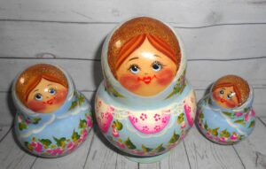 Nina in light blue 10-set nesting Doll Babooshki s