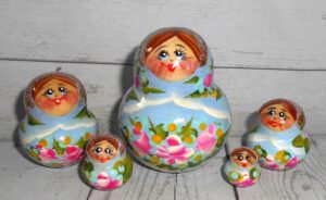 Nina in light blue 10-set nesting Doll Babooshki s
