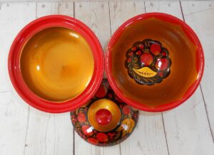 Khokhloma Candy & Sugar Bowls with 3 spoons II - 5