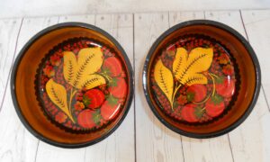 Khokhloma Large Sugar & two Candy Bowls with 3 spoons II - 2