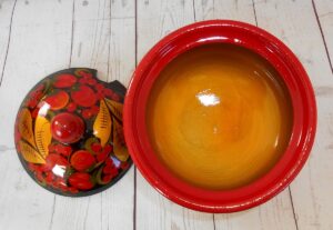 Khokhloma Large Sugar & two Candy Bowls with 3 spoons II - 3
