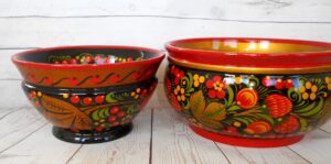 Khokhloma Large Sugar & two Candy Bowls with 3 spoons II - 6