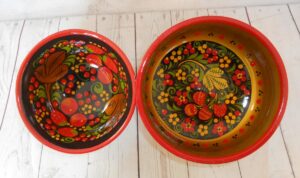 Khokhloma Large Sugar & two Candy Bowls with 3 spoons II - 2