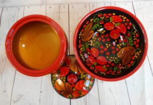 Khokhloma Large Sugar & Candy Bowl with 2 spoons III - 4