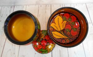 Khokhloma Large Sugar & Candy Bowl with 2 spoons IV - 3