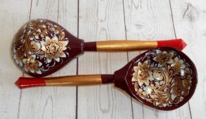 Khokhloma Brown & Gold limited edition set of 5 spoons - 5