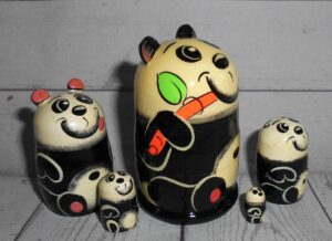 MINI Funny Panda mini 5-set TINY nesting Doll Babooshki s