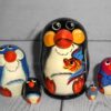 MINI Funny Penguin with gold fish mini 5-set TINY nesting Doll Babooshki s