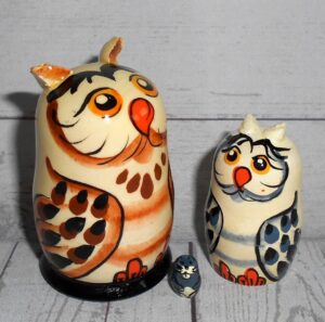 MINI Funny Owl mini 5-set MINI TIN Y nesting Doll Babooshki s