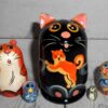 MINI Funny Cat with ginger kitten mini 5-set TINY nesting Doll Babooshki s