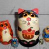 MINI Birthday Cat with cake 5-set TINY nesting Doll Babooshki s