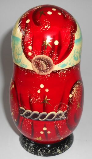 Santa Medium korobnick with boy nesting Doll Babooshki s