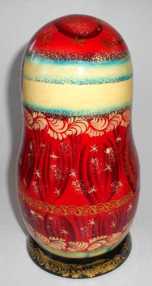 Santa with Nutcracker Large korobnick nesting Doll Babooshki s
