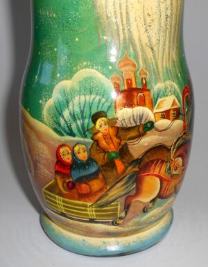 Santa blue Troyka Large korobnick nesting Doll Babooshki s