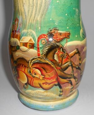 Santa blue Troyka Large korobnick nesting Doll Babooshki s