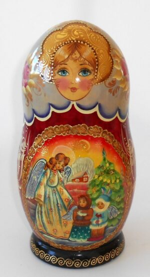 Angel & kids Large korobnick nesting Doll Babooshki s