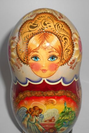 Angel & kids Large korobnick nesting Doll Babooshki s