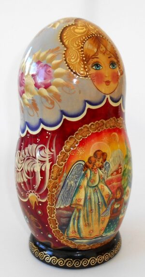 Angel & kids Large korobnick nesting Doll Babooshki s