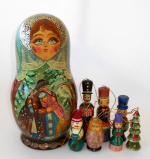 Father Frost Fairy Tale Large korobnick nesting Doll Babooshki s