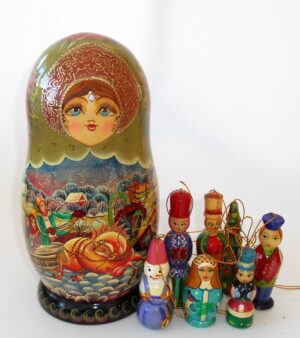 Troyka Large korobnick nesting Doll Babooshki s