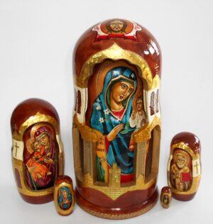 Giant Mary the Eternal Bloom with Apostles in Ark 10-set huge Babushka Matryoshka nesting Doll Babooshki Babushkas
