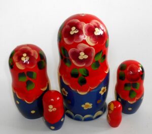 Girl with Rooster nesting Doll Babooshki s
