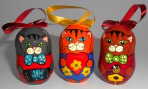 Christmas décor funny animals 7-set nesting Doll Babooshki s BOX SET