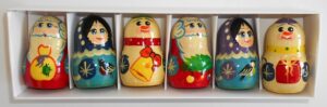 Christmas décor Santa, Snowman, Snowmaiden 6-set Babushka Matryoshka nesting Doll Babooshki Babushkas BOX SET