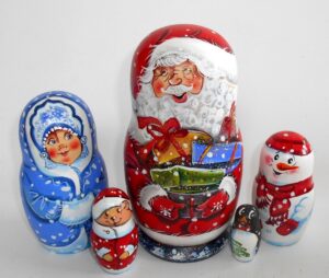 Santa Boxing Day nesting Doll Babooshki s