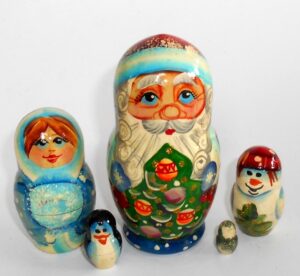 Santa with Xmas tree II nesting Doll Babooshki s