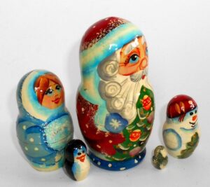 Santa with Xmas tree II nesting Doll Babooshki s