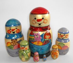 Snowman family huge 7-set Babushka Matryoshka nesting Doll Babooshki Babushkas