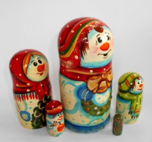 Snowman wreath tree nesting Doll Babooshki s