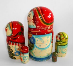 Snowman wreath tree nesting Doll Babooshki s