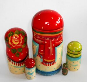Snowman wreath tree nesting Doll Babooshki s