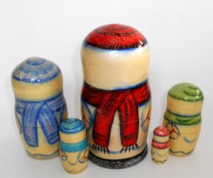 Snowman with toys nesting Doll Babooshki s